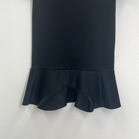 Zara - Black Short Sleeve Ruffle Lightweight  Crewneck Mini Dress Size Small - Picture 10 of 10